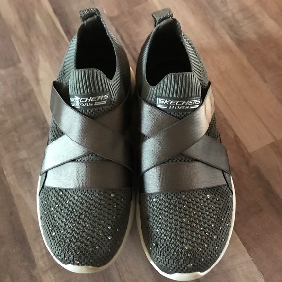Skechers Bobs Shoes - Bobs from Sketcher Slip on  Charcoal Gray Sneaker